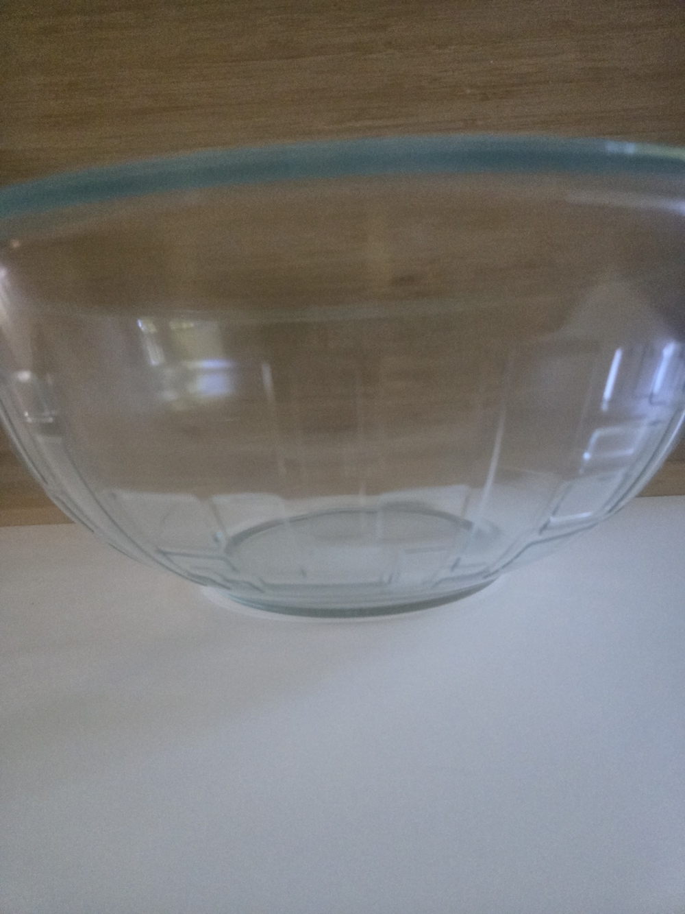 Vintage Pyrex 326 Basketweave Blocks Bricks Test Pattern Mixing Bowl Clear 4L